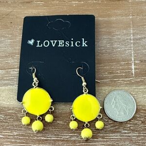 Lovesick Vibrant Yellow Drop Earrings